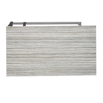 Sleek Gray C-Shaped Metal and Wood Accent Table