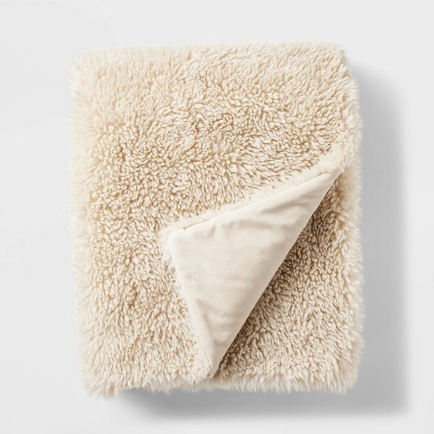 Faux Fur Throw Blanket Ivory Threshold Designed With Studio Mcgee Target