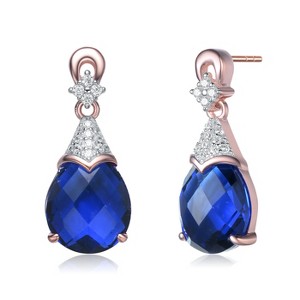 Guili Rose Gold Plated Sterling Silver Cubic Zirconia Earrings – A Striking Blend of Vibrant Sparkle, Classic Elegance, and Timeless Charm - 1 of 4