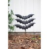 Painted Bats Plant Stakes Set, Handpainted Distressed Metal Halloween Garden Decor by Kalalou (Set of 3) - 3 of 4