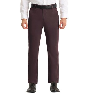 Lars Amadeus Men's Solid Color Straight Fit Formal Dress Pants - 1 of 4
