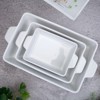 Baking Dish Set of 3, Ceramic Bakeware Set with Handles, Porcelain Baking Pan for Oven & Microwave, Rectangular Casserole Dish for Cooking, Kitchen - 3 of 4