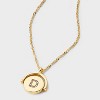 14K Gold Dipped Crystal and Mother of Pearl Circle Spinner Initial Necklace - A New Day™ - 4 of 4