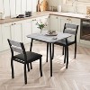 Compact 3-Piece Farmhouse Dining Set, Square Kitchen Table with 2 Padded Chairs, Metal Frame Small Space Furniture for Apartments & Studios - 2 of 4