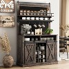 75-Inch Tall Coffee Hutch Cabinet with Sliding Barn Doors, Large Farmhouse Kitchen Buffet Cabinet, Spacious Storage Sideboard for Dining Room - 4 of 4