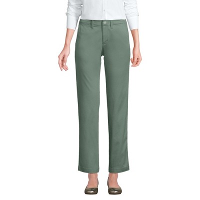 Lands' End Women's Mid Rise Classic Straight Leg Chino Ankle Pants