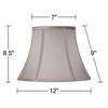 Springcrest Set of 2 Pewter Gray Small Bell Lamp Shades 7" Top x 12" Bottom x 9" High (Spider) Replacement with Harp and Finial - 4 of 4