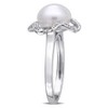 EVERLY JEWELRY |Sterling Silver 0.04 CT TW Diamond 9 - 9.5 MM White Freshwater Cultured Pearl Fashion Ring - 2 of 4
