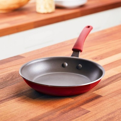 Red 10-Inch Aluminum Nonstick Frying Pan with Ceramic Coating