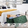 Aoibox Velvet Foldable Ottoman Bench with Storage, Foot Rest Stool for Living Room or Bedroom, End of Bed Bench in Green - 4 of 4