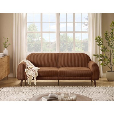MINIMORE Modern Style 87.4"W Iris 3Seater Round Arm Mid-century Sofa