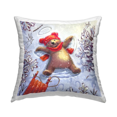 Plush angel shops Bear long throw pillow