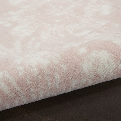 Pink Floral 3' x 5' Synthetic Area Rug