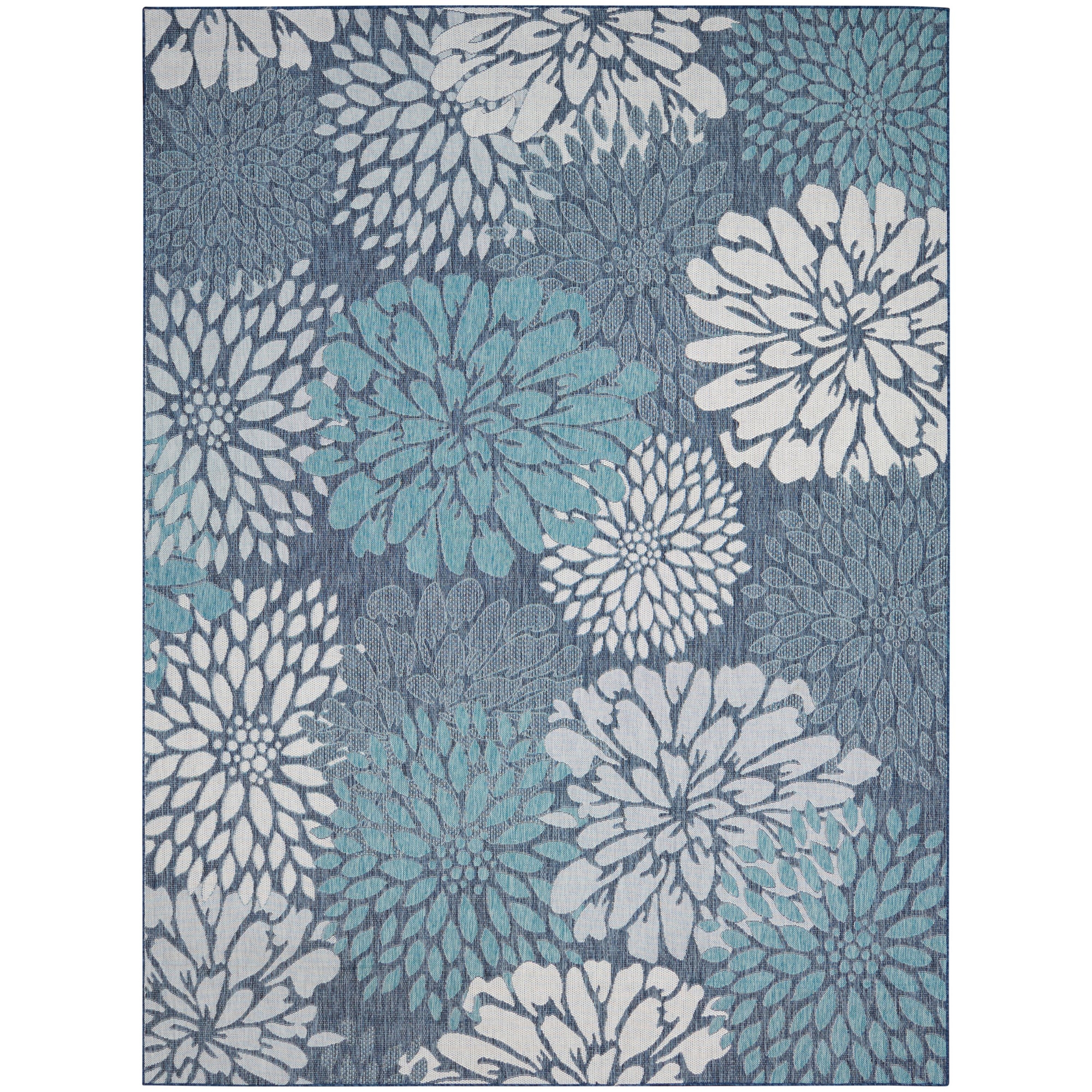Nourison Garden Oasis Floral 8' x 10' Navy Outdoor/Indoor Area Rug