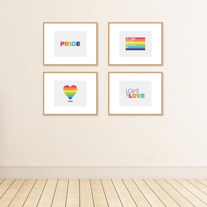 Big Dot of Happiness Love is Love - Pride - Unframed Rainbow Linen Paper Wall Art - Set of 4 - Artisms - 8 x 10 inches, 3 of 8