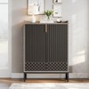 Lirago Black 5-Tier Shoe Cabinet E1 MDF Metal Frame 29.52x13.78x41.34 Holds 20 Pairs Shoes Storage Organizer - 3 of 4