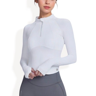 Anna-Kaci Active Women's Long Sleeve Half-Zip Compression Top with Contour Seams