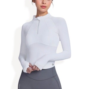 Anna-Kaci Active Women's Long Sleeve Half-Zip Compression Top with Contour Seams - 1 of 4