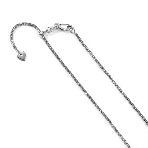 Black Bow Jewelry 1.3mm, 14k White Gold Adjustable D/C Wheat Chain Necklace, 22 Inch - 1 of 4