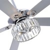 Airsurfer 52" Chrome Ceiling Fan with Silver Reversible Blades and Crystal Chandelier Light - Remote Included (5-Blade) - 3 of 4