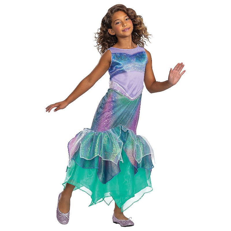 Girls' The Little Mermaid Deluxe Ariel Dress Costume, 1 of 3