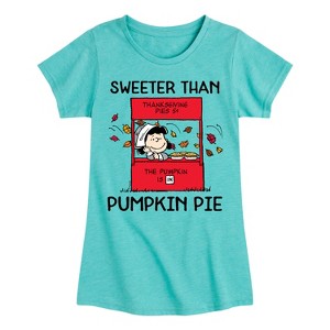 Girls' - Peanuts - Sweeter Than Pumpkin Pie Fitted Short Sleeve Graphic T-Shirt - 1 of 4