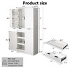 Fluted Pantry Cabinet with Keyboard Drawers & Door Spice Racks, Tall Freestanding Storage Cupboard with Adjustable Shelf for Kitchen, Dining Room - 4 of 4