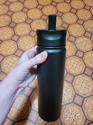 JoyJolt Vacuum Insulated Water Bottle with Flip Lid & Sport Straw Lid - 22  oz