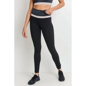 Women's Highwaist Colorblock Melange Full Legging - mono b - 1 of 4