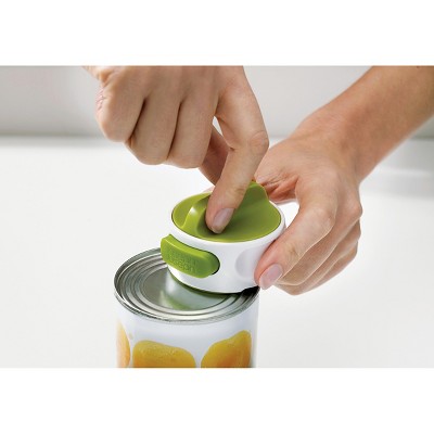 Green and White Compact Stainless Steel Can Opener