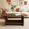 Gulches Rectangular MDF Indoor Coffee Table 2-Tier Modern Minimalist with Storage Safety Rounded Design 47 Inch Easy Assembly - 3 of 4