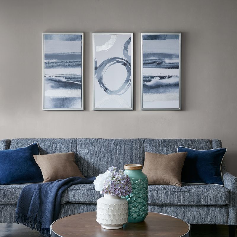 (Set of 3) 16.5&#34; x 31.5&#34; Surrounding Gel Coat Frame Canvas Wall Art Set Gray, 3 of 11