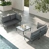 LayinSun 5 Pieces Rope Woven Patio Furniture Set, Modern Modular Sectional Sofa with Coffee Table and Upgrade Thickness Cushion - 2 of 4
