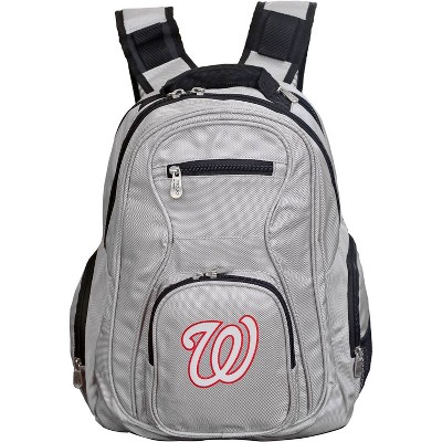  MLB Washington Nationals Gray Laptop Backpack 