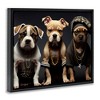 Stupell Industries Gangster Dogs Trio Puppies Black Floater Framed Canvas Wall Art - 3 of 4
