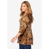 Jessica London Women's Plus Size Stretch Knit Henley Notch Babydoll Tunic - 4 of 4