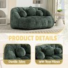 SEVOBAL Sofas Lazy Bean Bag Sofa High Back Lounge Chair with Foam Filling Armrests for Living Room Bedroom, Green, 63.78"*43.7"*26.77" - 3 of 4