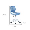 HomeRoots Blue and White Adjustable Height Swivel Rolling Office Chair - 3 of 4