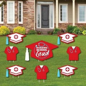 Big Dot of Happiness Nurse Graduation Nursing Outdoor Decorations - Graduation Yard Signs - Set of 8 - 1 of 4