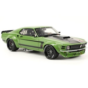 1970 Ford Mustang Widebody "By Ruffian" Green with Black Stripes 1/18 Model Car by GT Spirit for ACME - 1 of 4