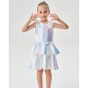 2Bunnies Girls' Shimmering Silver Tiered Sequin Dress - 4 of 4