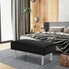 Tangkula Ottoman Footrest Stool PU Leather Rectangular Seat w/Metal Legs - 3 of 4