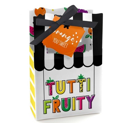 Big Dot of Happiness Tutti Fruity - Frutti Summer Baby Shower or Birthday Party Favor Boxes - Set of 12