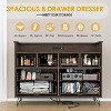 Dresser TV Stand, Dresser for Bedroom w/LED Light & Charging Station Entertainment Center with Storage 8 Drawers Wooden Dressers w/Open Space - 4 of 4