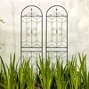 Gulches 2 Pack Metal Garden Trellis 86.7" x 19.7" Rustproof Trellis for Climbing Plants Outdoor Flower Support Black - 2 of 4