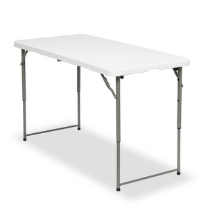 SUGIFT 4ft Portable Plastic Folding Tables for Home Garden Office Indoor Outdoor, White - 1 of 4