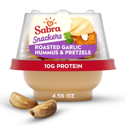 Sabra Roasted Garlic Hummus With Pretzels Snacker - 4.56oz