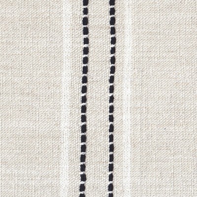 White and Black Striped Upholstered Wood Counter Stool