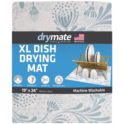 Drymate 19x24 Dish Drying Mat - Light Blue Floral : Target