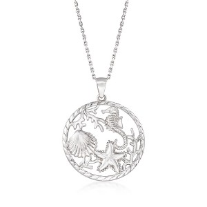 Ross-Simons Sterling Silver Sea Life Pendant Necklace - 1 of 4